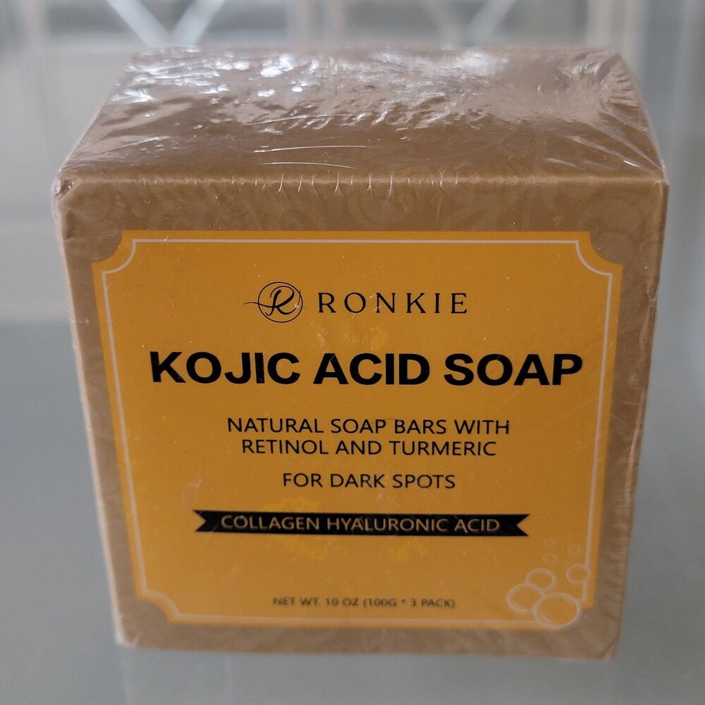 RonKie Kojic Acid Soap 10 oz (100g) 3 Pack – Brightening Bar Cleanser